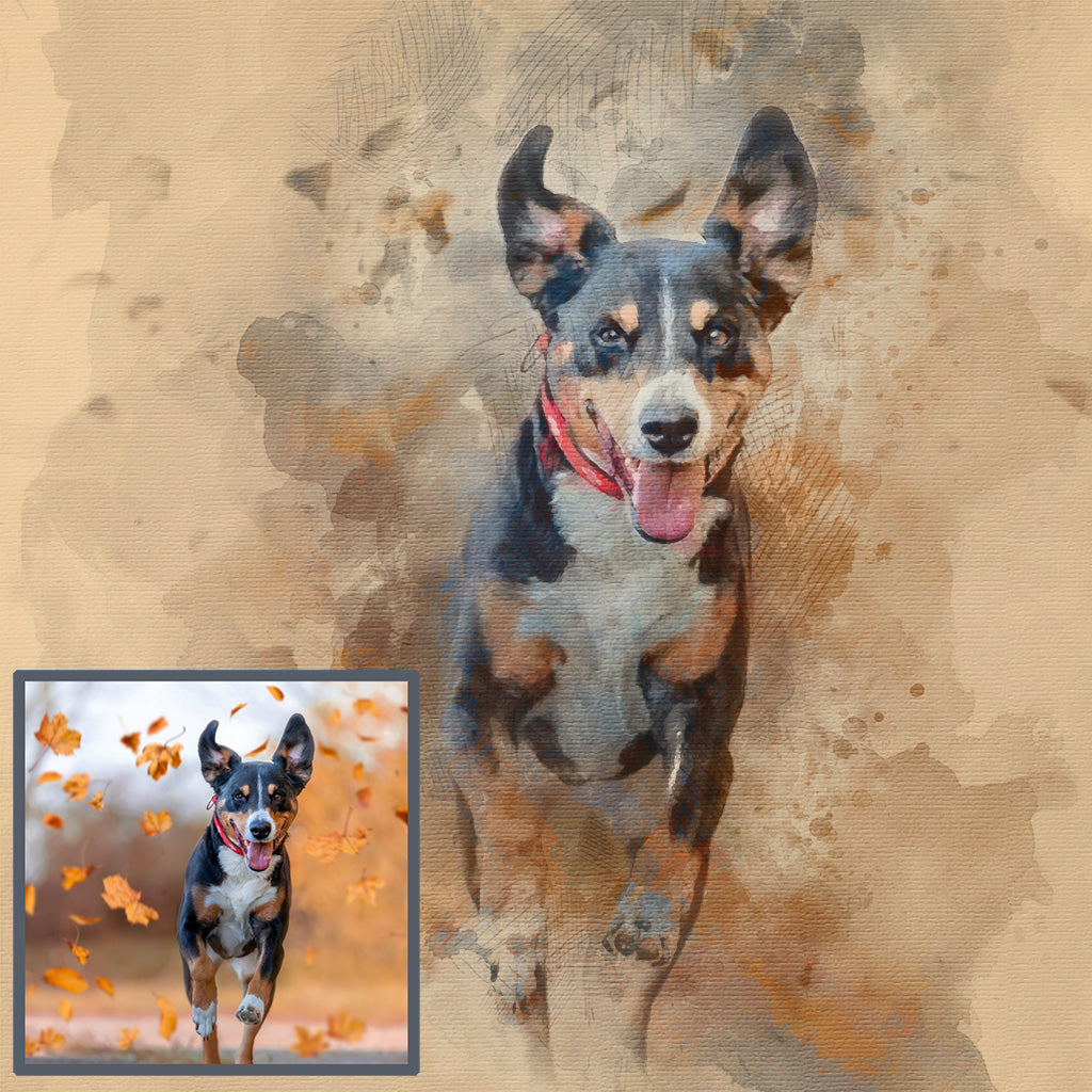 Custom Watercolor Dog Portrait